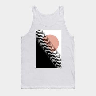 Rising Sun Minimal Japanese Abstract White Black Rose Tank Top